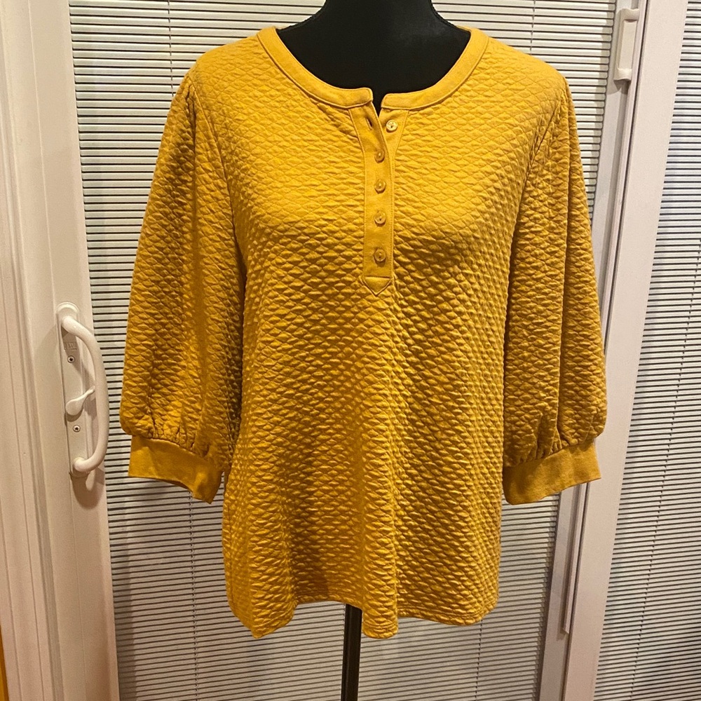 Time and Tru Mustard Button Down Shirt
